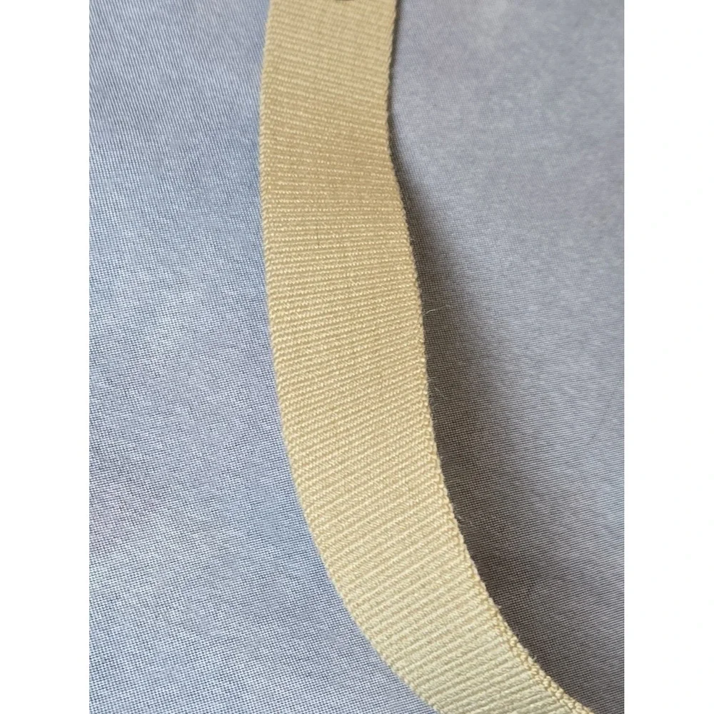 VTG Torino Belt Mens 34 Khaki Canvas Web Brown Leather Brass Buckle Casual 6832